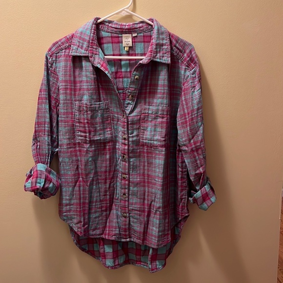 Anthropologie Tops - Button down flannel shirt from Anthropology